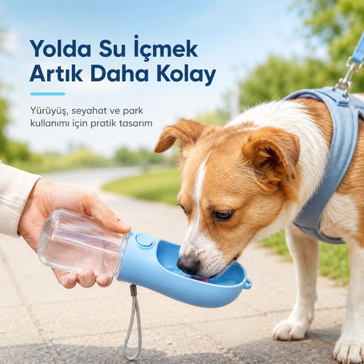 Taşınabilir Evcil Hayvan Seyahat Suluğu – 450 ml